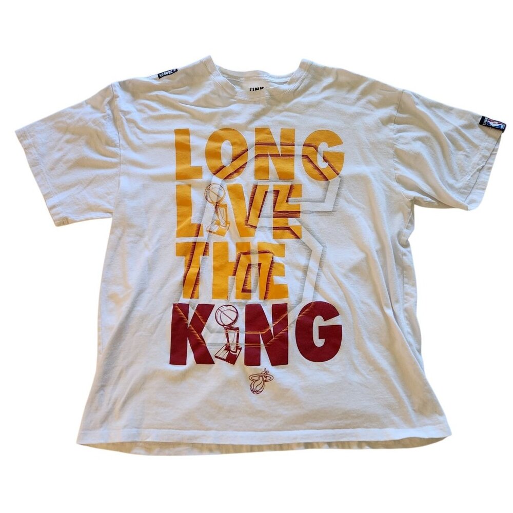 UNK Lebron James Long Live the King Miami Heat T-Shirt White Mens Large